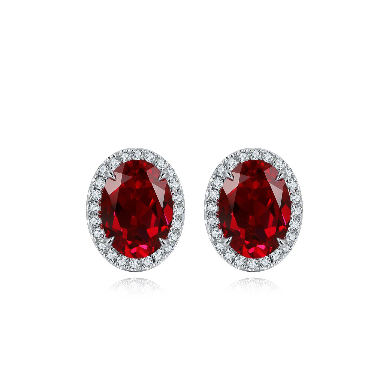 s925 sterling silver lab paraiba/ruby/sapphire/emerald & cz diamond stud earrings