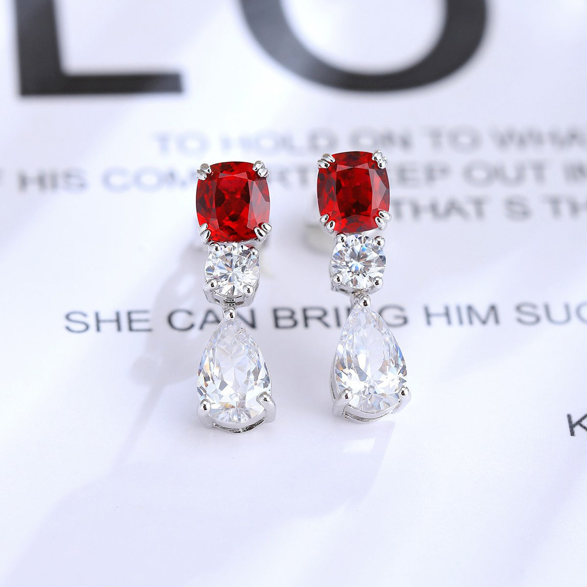 s925 sterling silver lab ruby/sapphire/emerald/paraiba/cobalt spinel & cz diamond earrings
