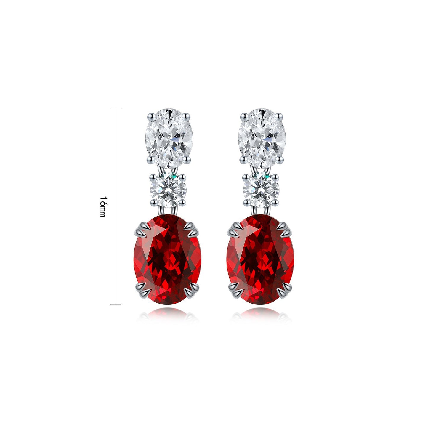 s925 sterling silver lab ruby/sapphire/emerald/paraiba/cobalt spinel & cz diamond earrings