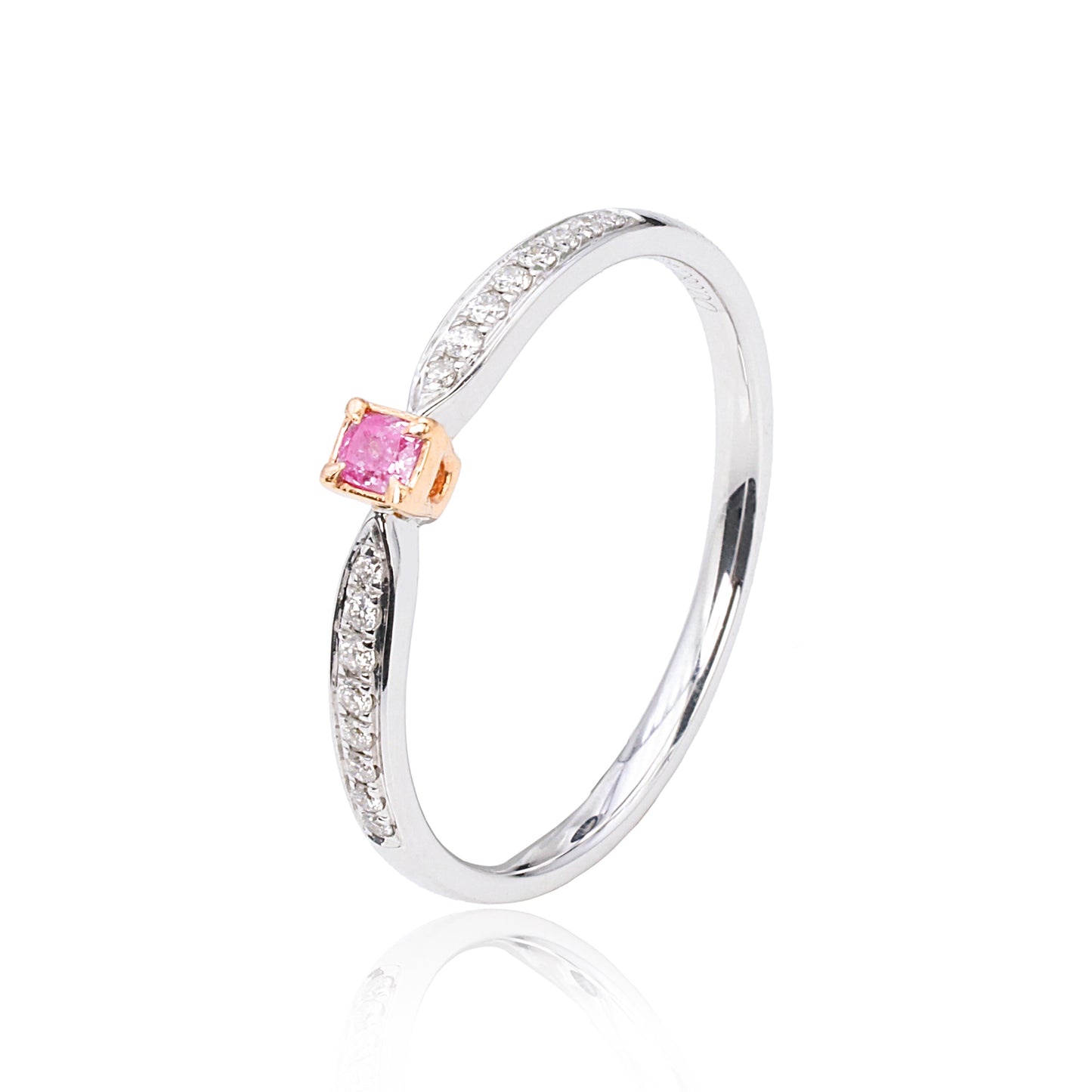 14k/18k gold 0.16 ctw fancy pink diamond & diamond ring