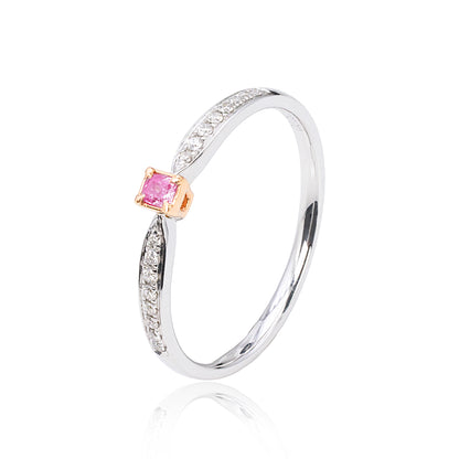 14K/18K GOLD 0.16 CTW FANCY PINK DIAMOND & DIAMOND RING