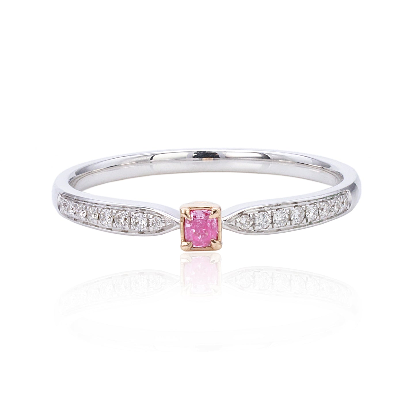 14k/18k gold 0.16 ctw fancy pink diamond & diamond ring