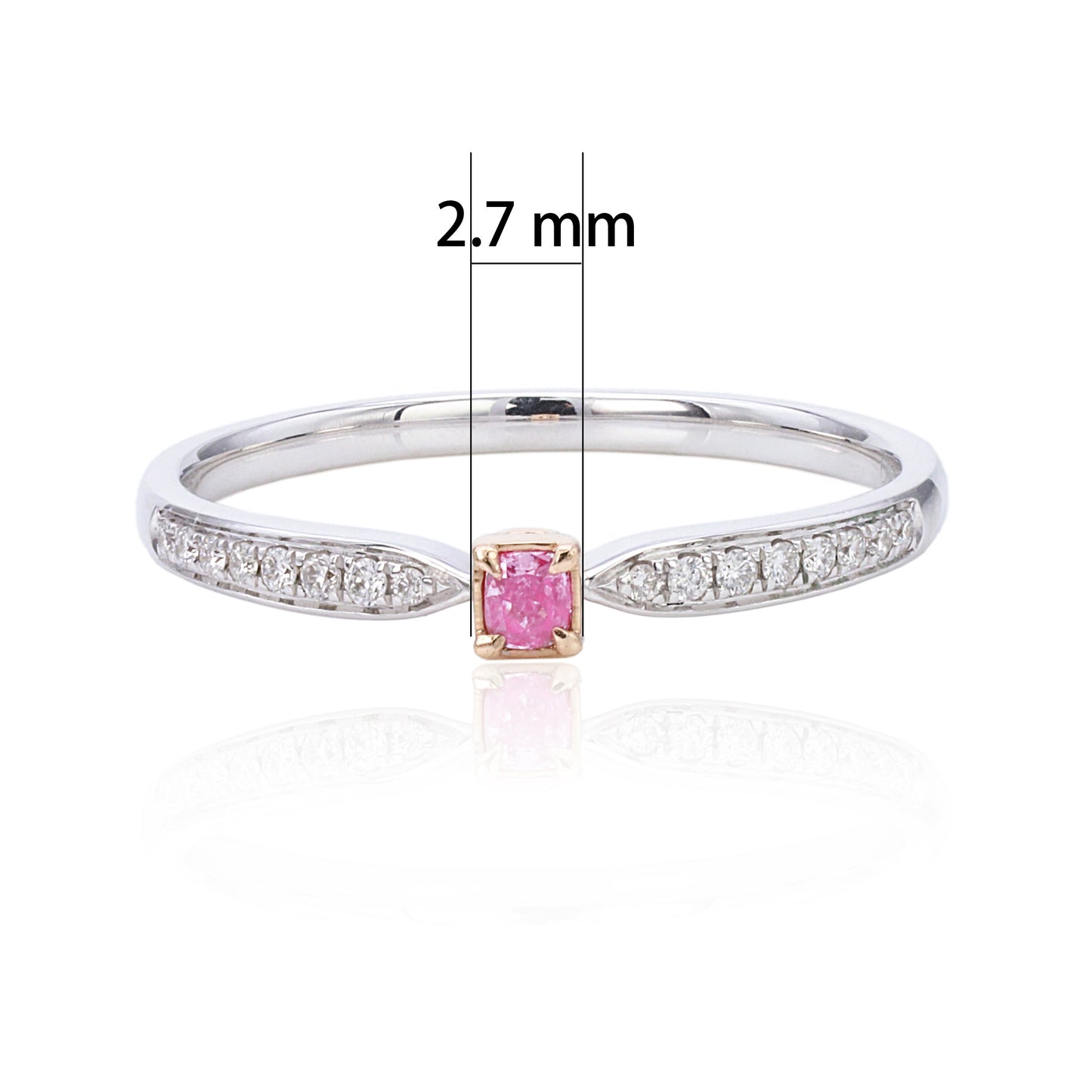 14k/18k gold 0.16 ctw fancy pink diamond & diamond ring