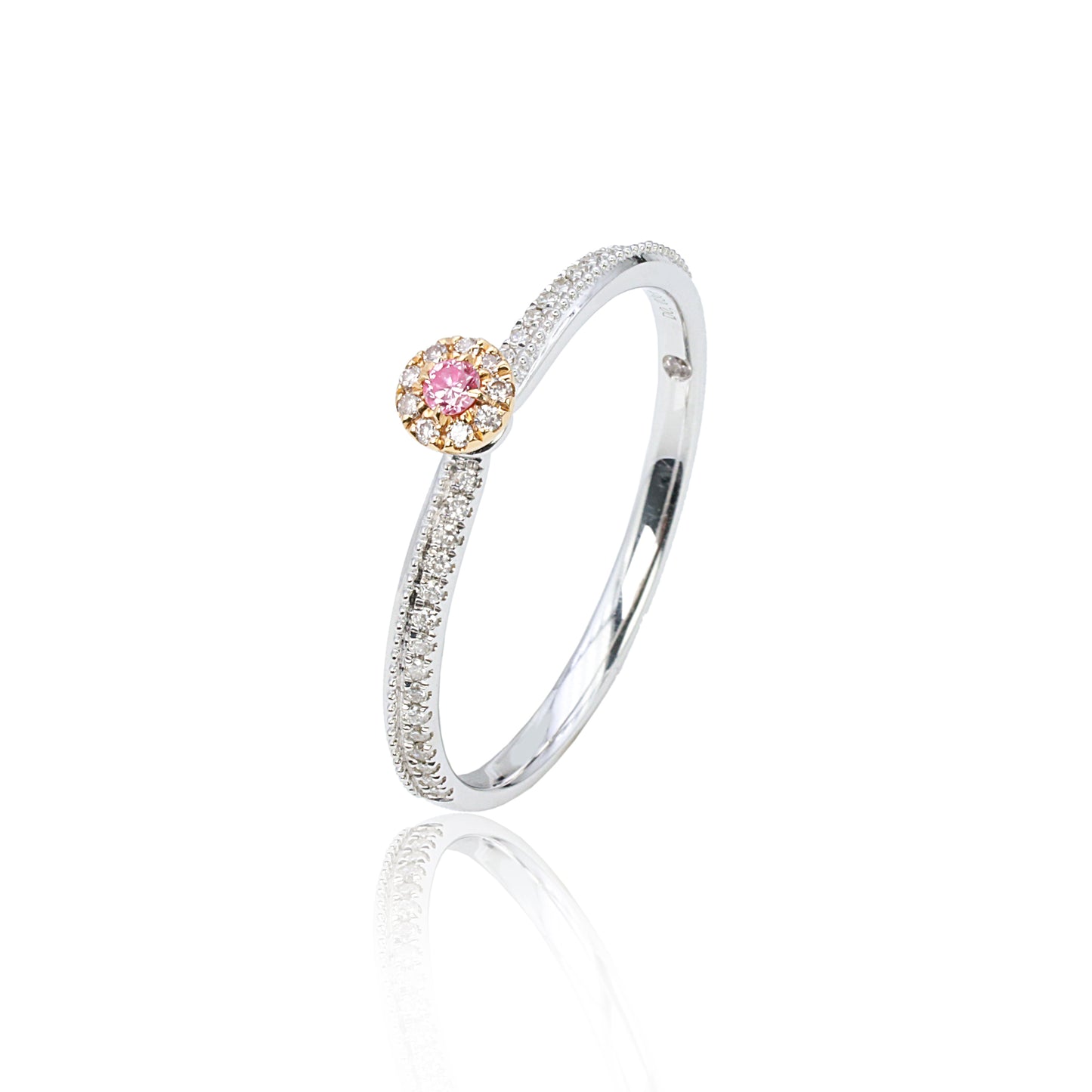 14k/18k gold 0.13 ctw fancy pink diamond & diamond ring