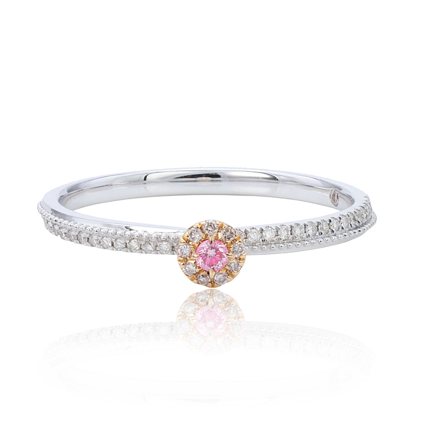 14k/18k gold 0.13 ctw fancy pink diamond & diamond ring