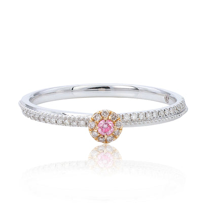 14K/18K GOLD 0.13 CTW FANCY PINK DIAMOND & DIAMOND RING