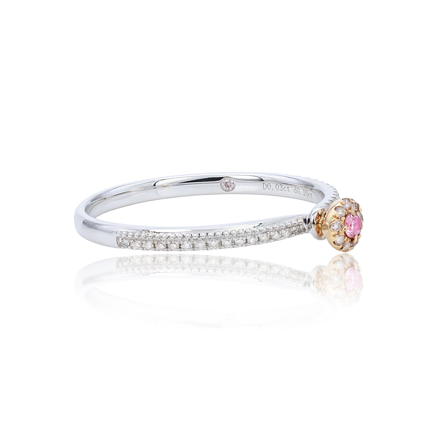 14k/18k gold 0.13 ctw fancy pink diamond & diamond ring