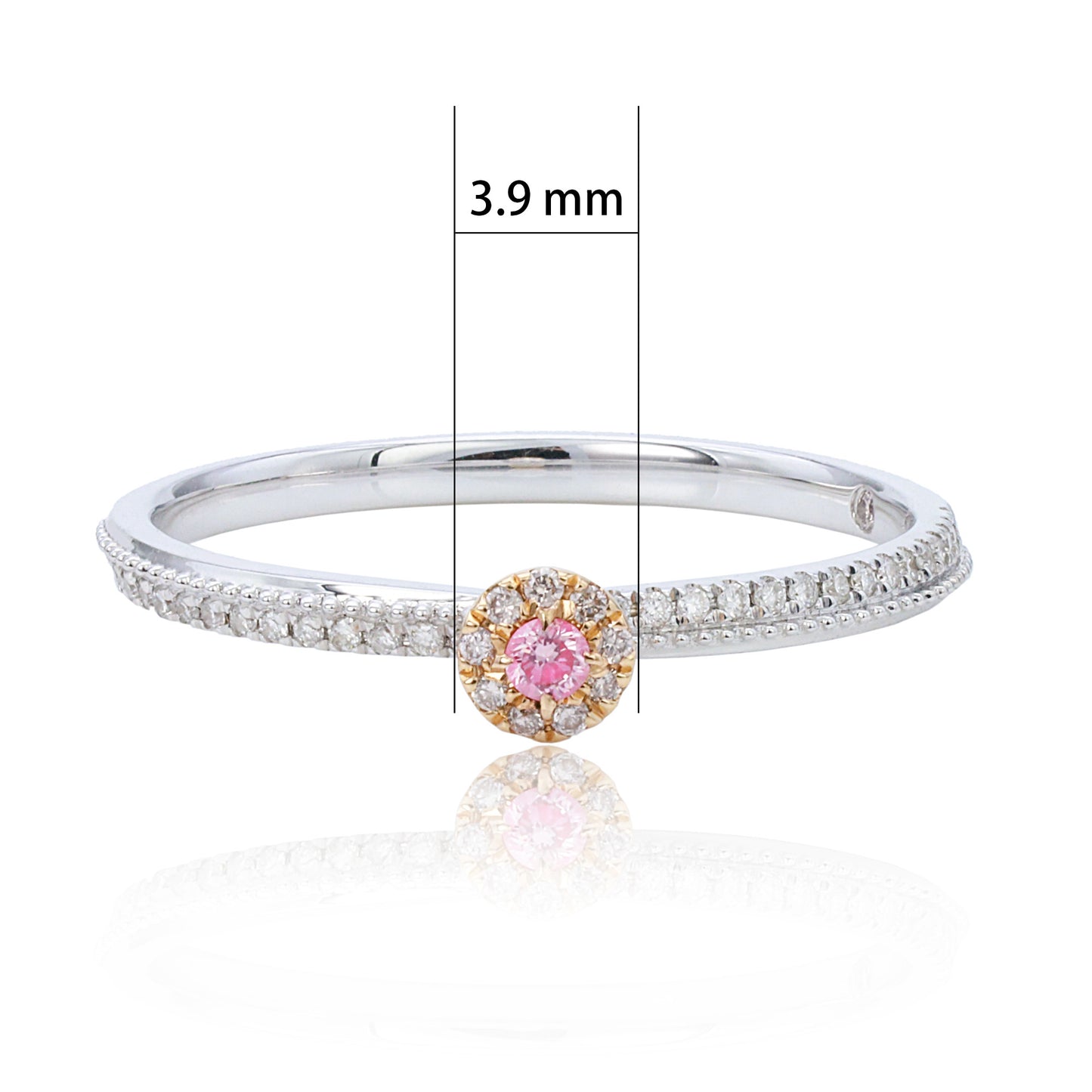 14k/18k gold 0.13 ctw fancy pink diamond & diamond ring