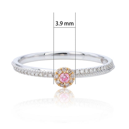 14K/18K GOLD 0.13 CTW FANCY PINK DIAMOND & DIAMOND RING