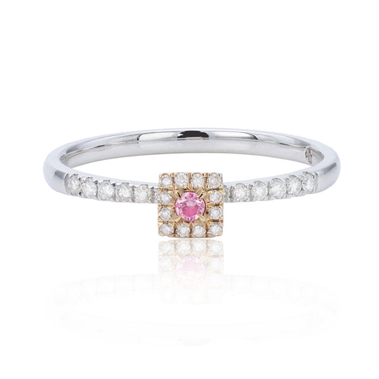 14K/18K GOLD 0.15 CTW FANCY PINK DIAMOND & DIAMOND RING