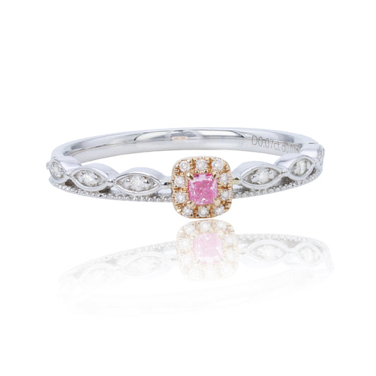 14K/18K GOLD 0.14 CTW FANCY PINK DIAMOND & DIAMOND RING