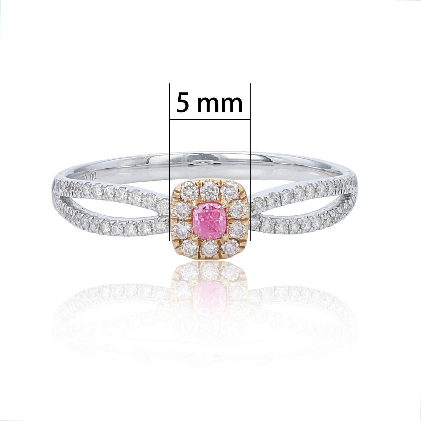 14/18k gold0.29 ctw fancy pink diamond & diamond ring