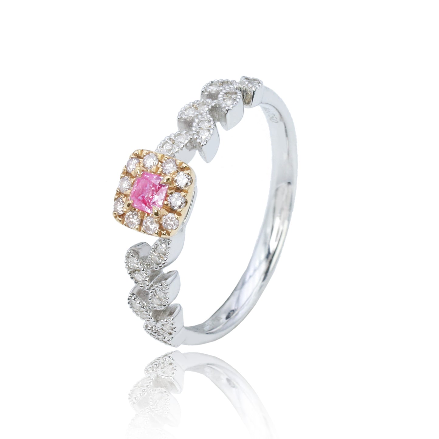 14k/18k gold 0.22 ctw fancy pink diamond & diamond ring