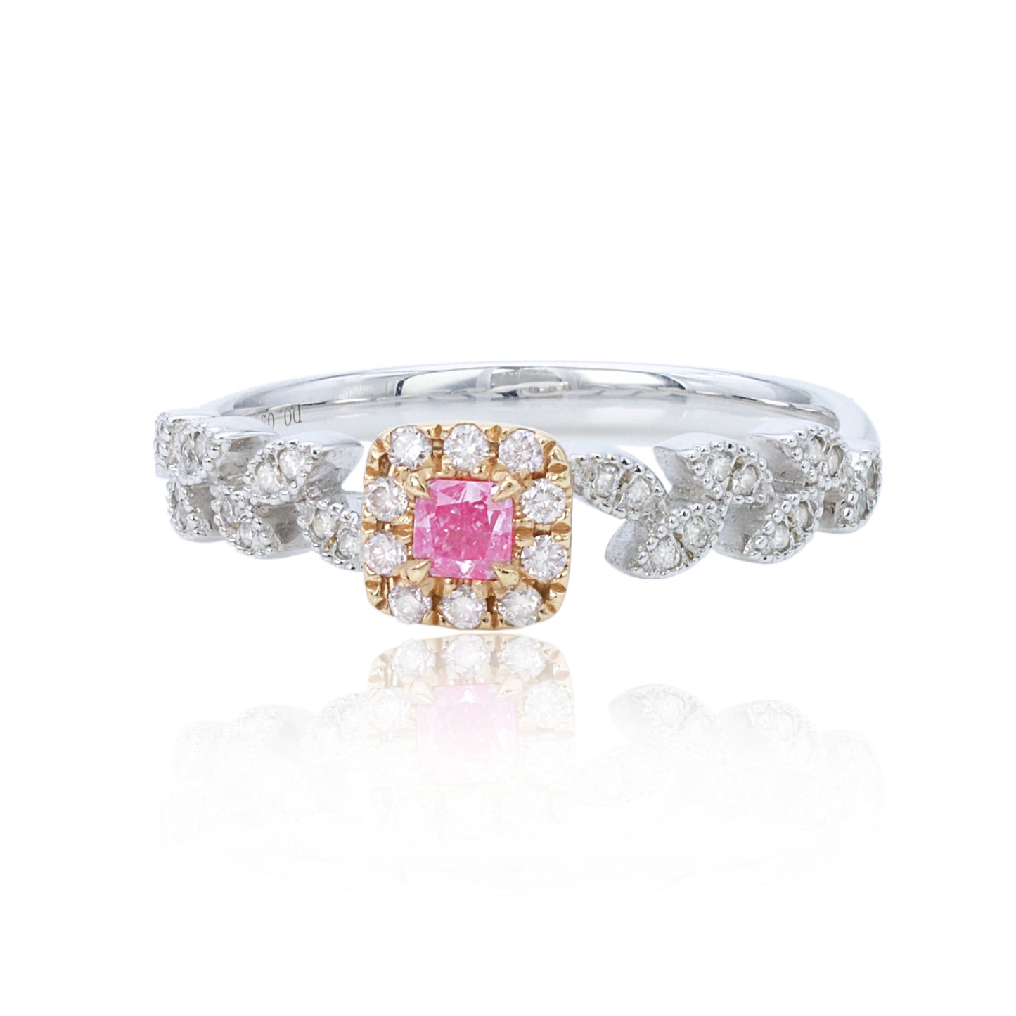 14k/18k gold 0.22 ctw fancy pink diamond & diamond ring