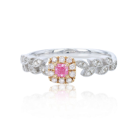 14K/18K GOLD 0.22 CTW FANCY PINK DIAMOND & DIAMOND RING