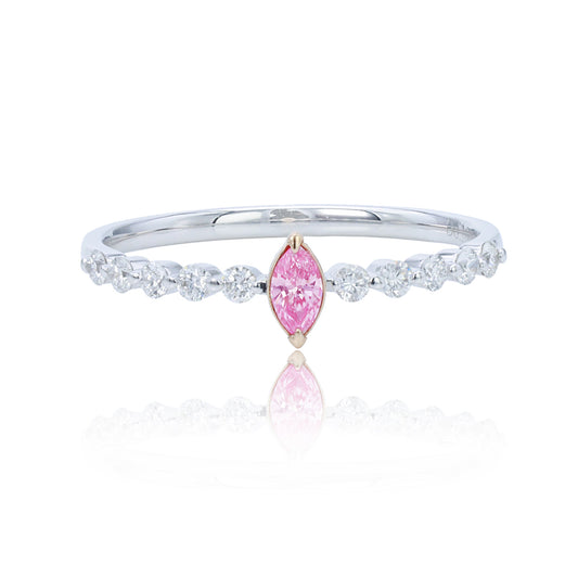 14K/18K GOLD 0.29 CTW FANCY PINK DIAMOND & DIAMOND RING