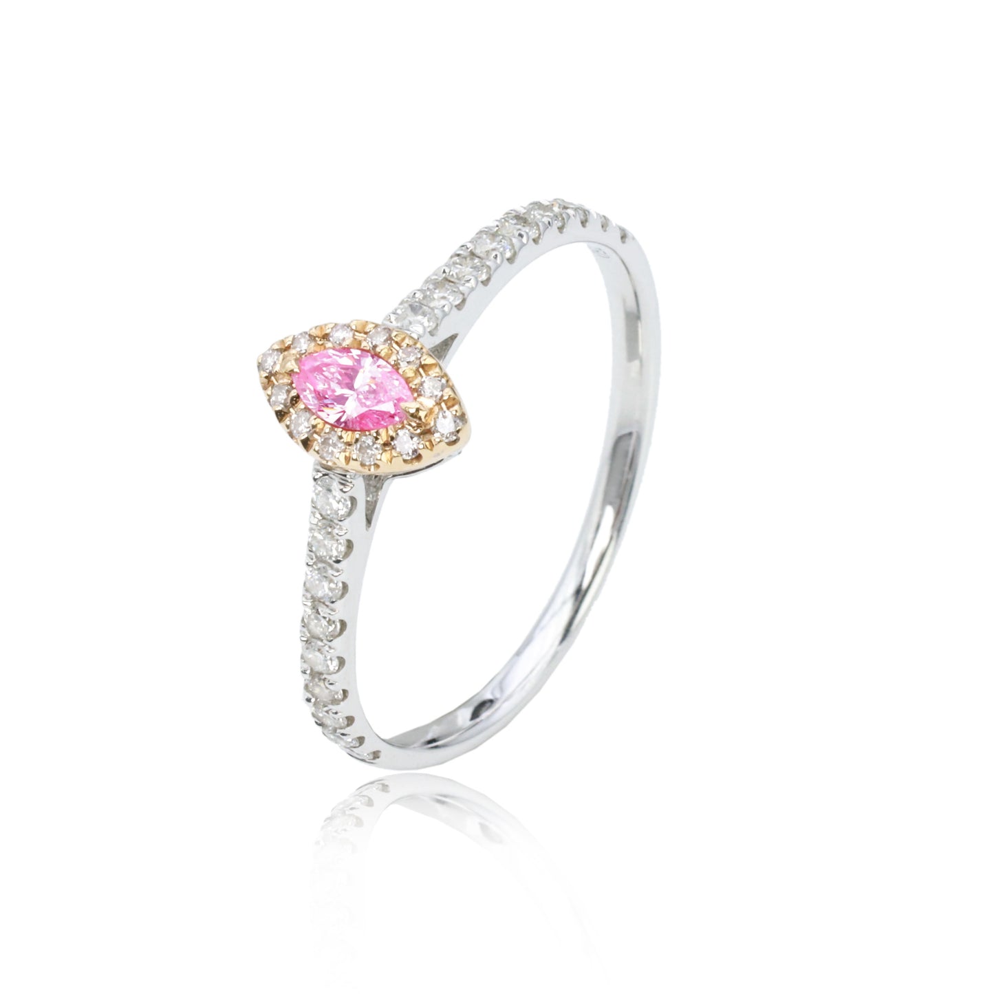 14k/18k gold 0.30 ctw fancy pink diamond & diamond ring