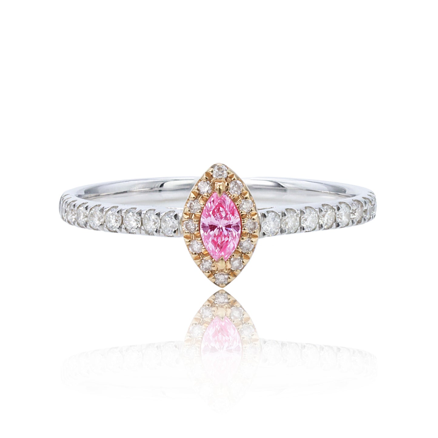 14k/18k gold 0.30 ctw fancy pink diamond & diamond ring