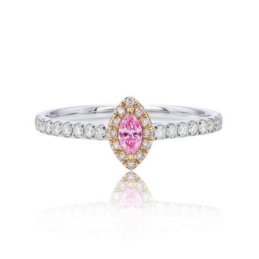 14K/18K GOLD 0.30 CTW FANCY PINK DIAMOND & DIAMOND RING