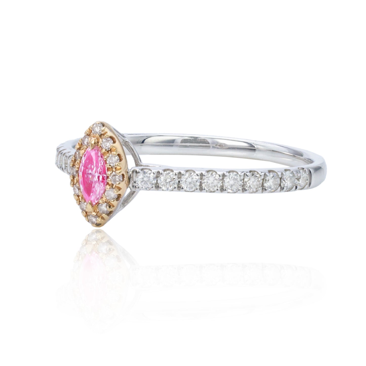 14k/18k gold 0.30 ctw fancy pink diamond & diamond ring