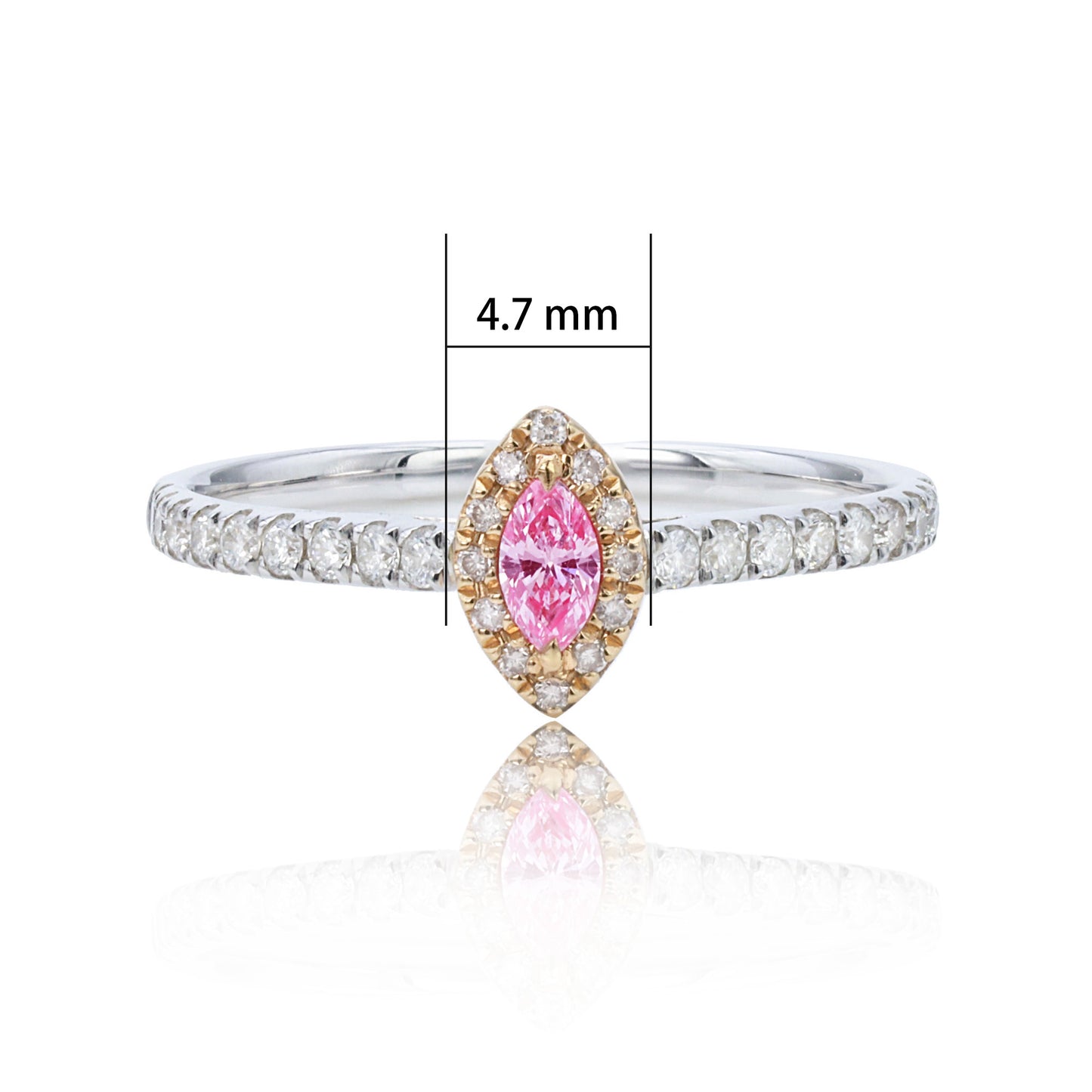 14k/18k gold 0.30 ctw fancy pink diamond & diamond ring