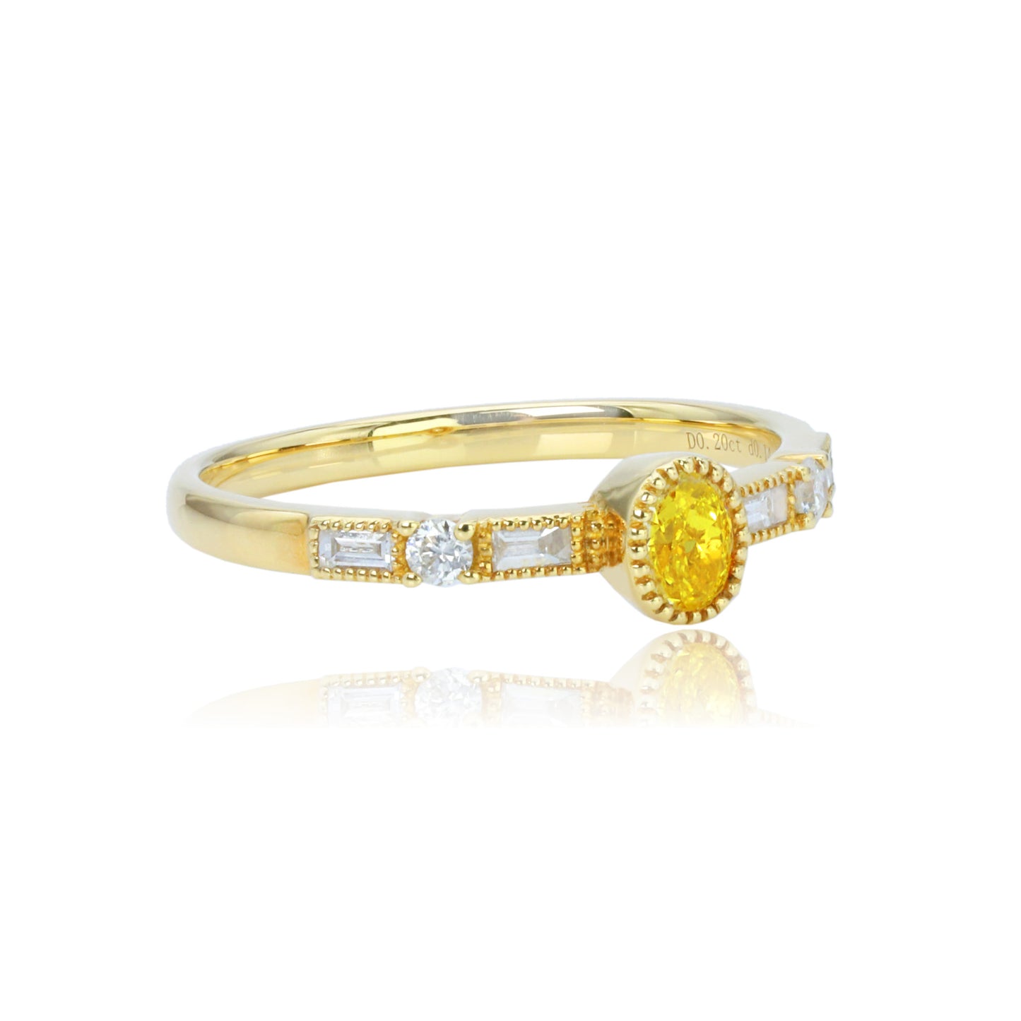 14k/18k gold 0.34 ctw yellow diamond & diamond ring