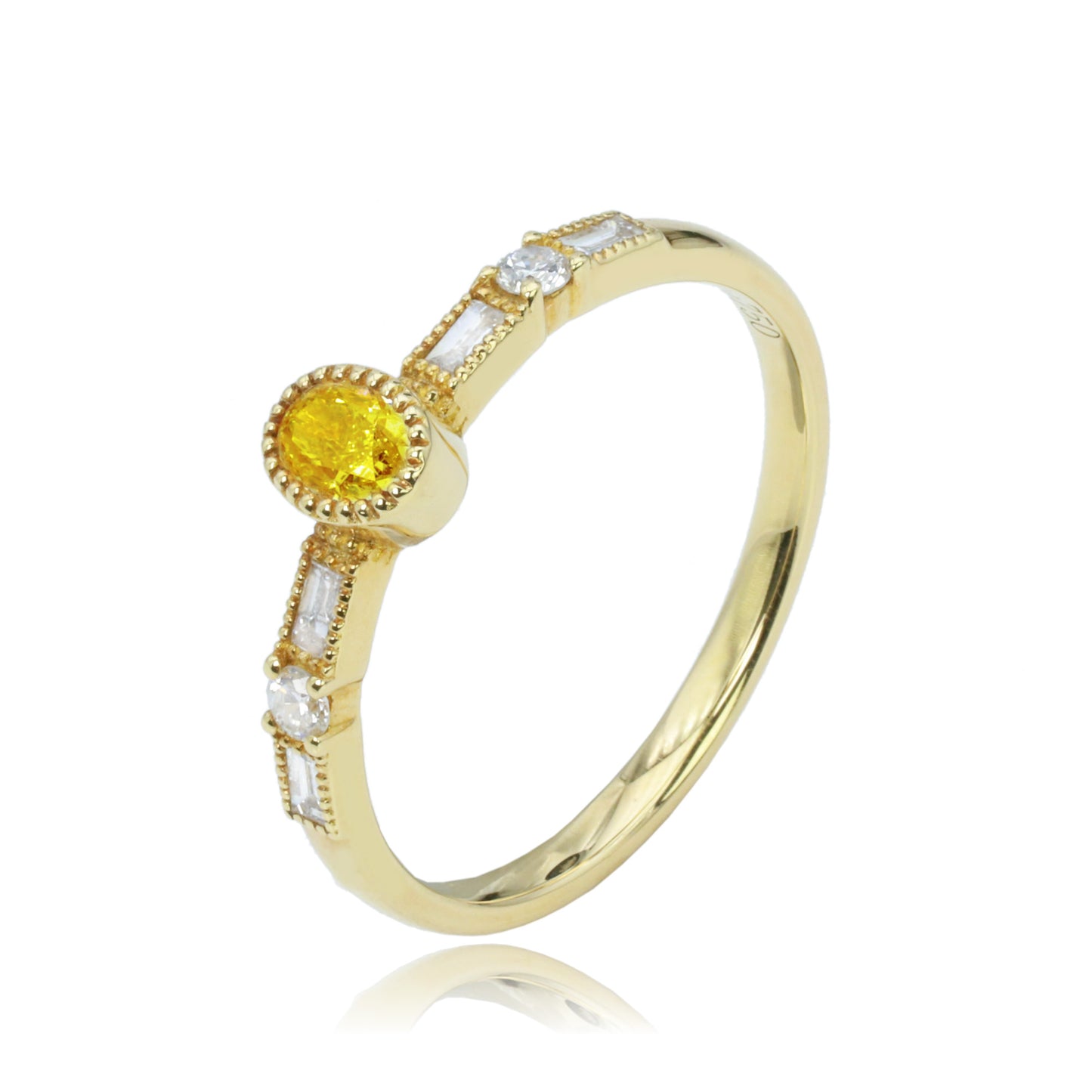 14k/18k gold 0.34 ctw yellow diamond & diamond ring