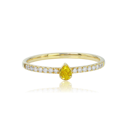 14K/18K GOLD 0.24 CTW YELLOW DIAMOND & DIAMOND RING