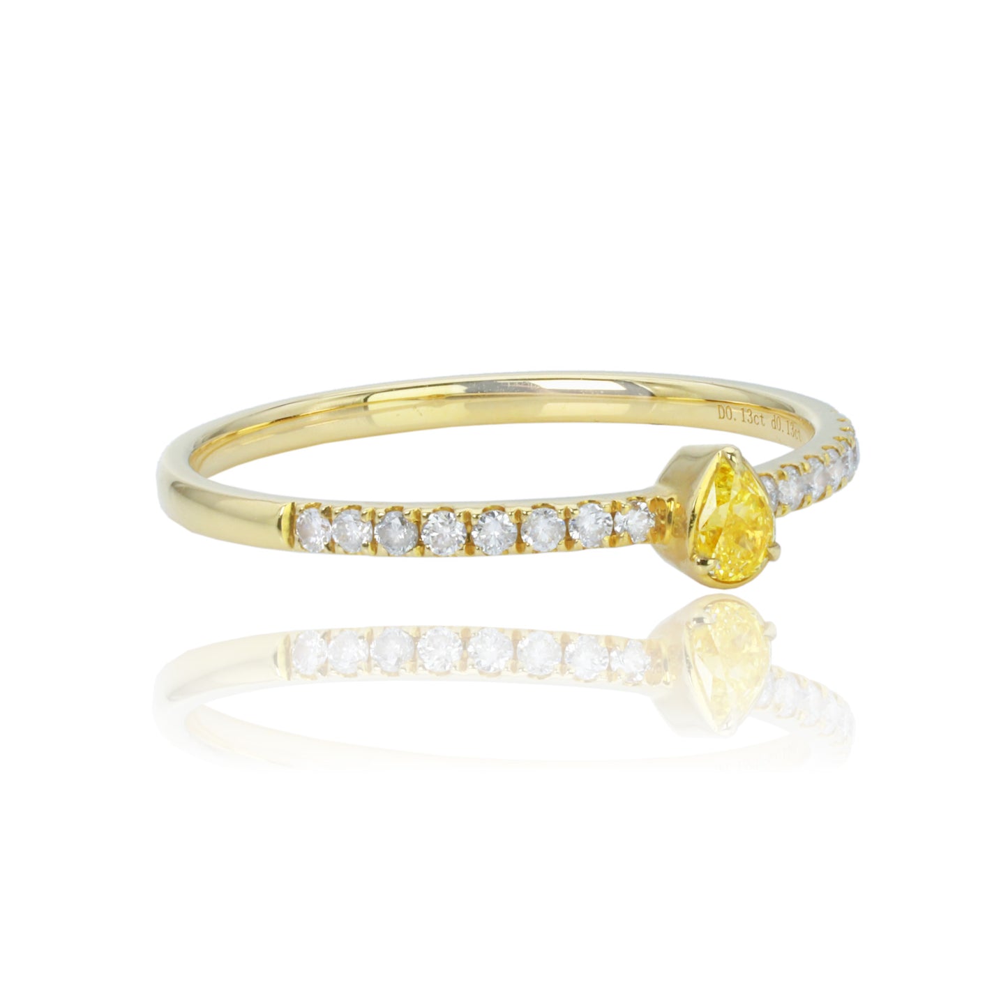 14k/18k gold 0.24 ctw yellow diamond & diamond ring