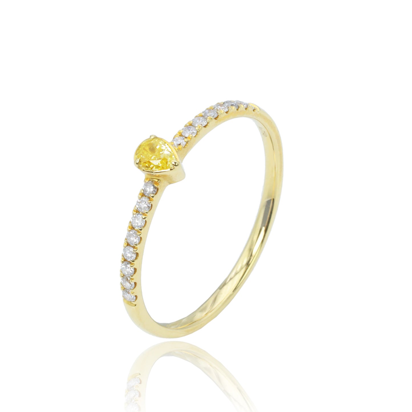 14k/18k gold 0.24 ctw yellow diamond & diamond ring