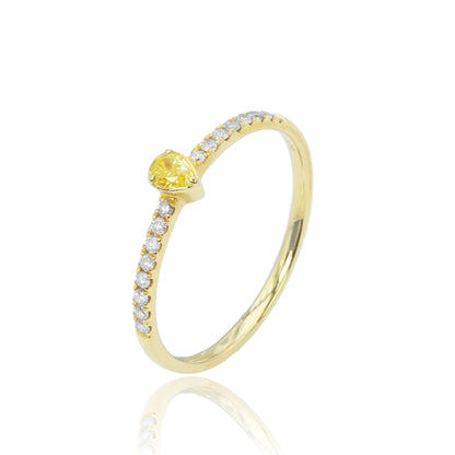 14K/18K GOLD 0.24 CTW YELLOW DIAMOND & DIAMOND RING