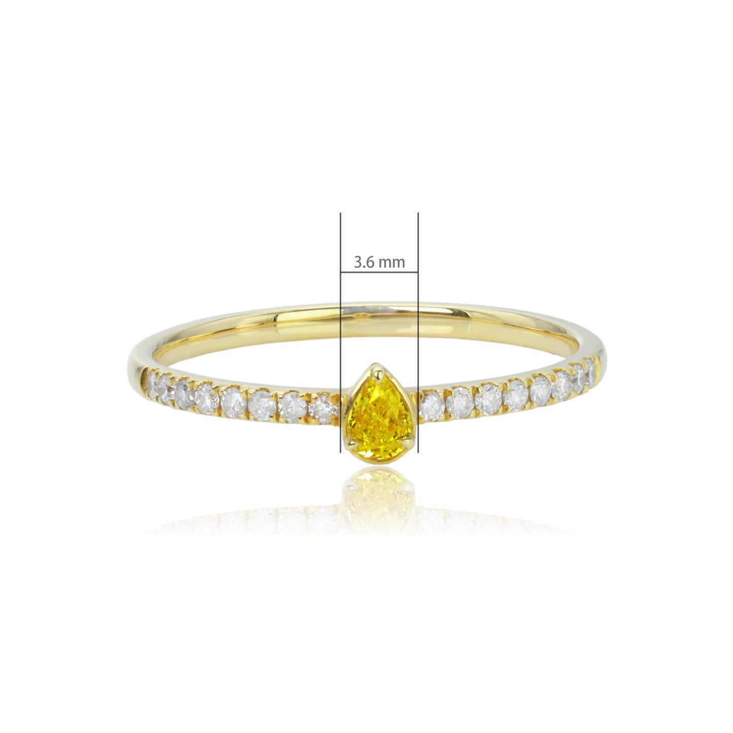 14k/18k gold 0.24 ctw yellow diamond & diamond ring