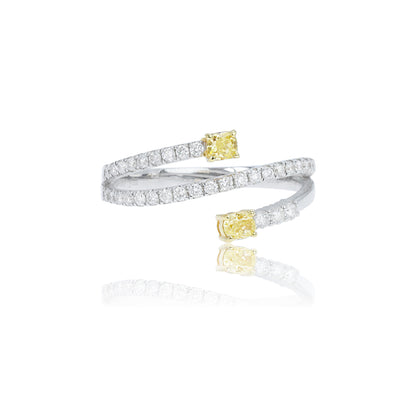 14K/18K WHITE GOLD 0.27 CTW YELLOW DIAMOND & DIAMOND RING