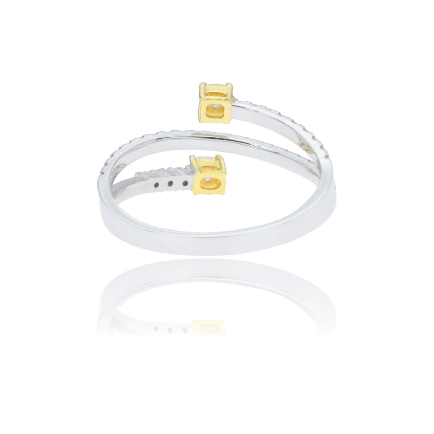 14k/18k white gold 0.27 ctw yellow diamond & diamond ring