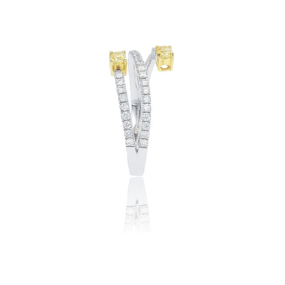 14K/18K WHITE GOLD 0.27 CTW YELLOW DIAMOND & DIAMOND RING