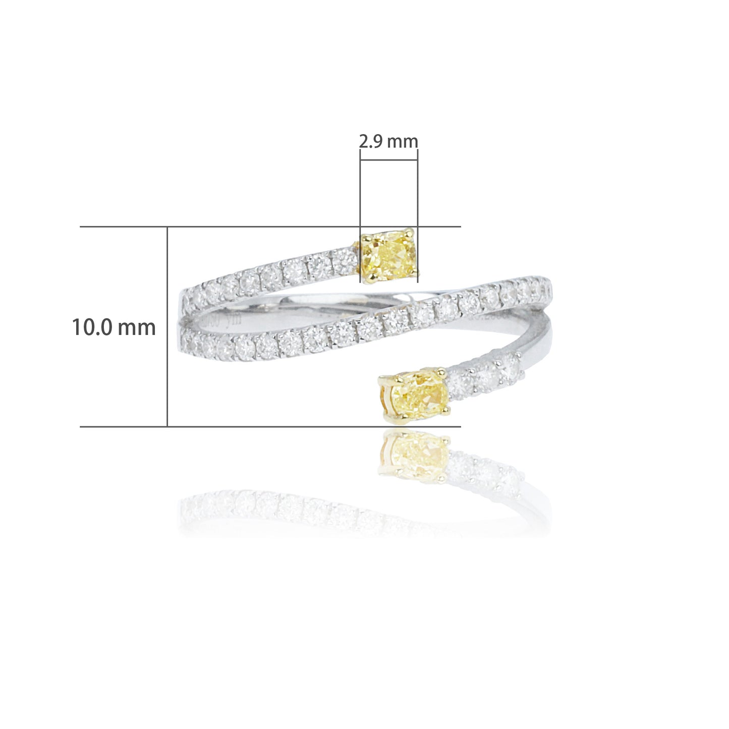 14k/18k white gold 0.27 ctw yellow diamond & diamond ring