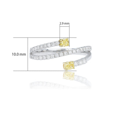 14K/18K WHITE GOLD 0.27 CTW YELLOW DIAMOND & DIAMOND RING