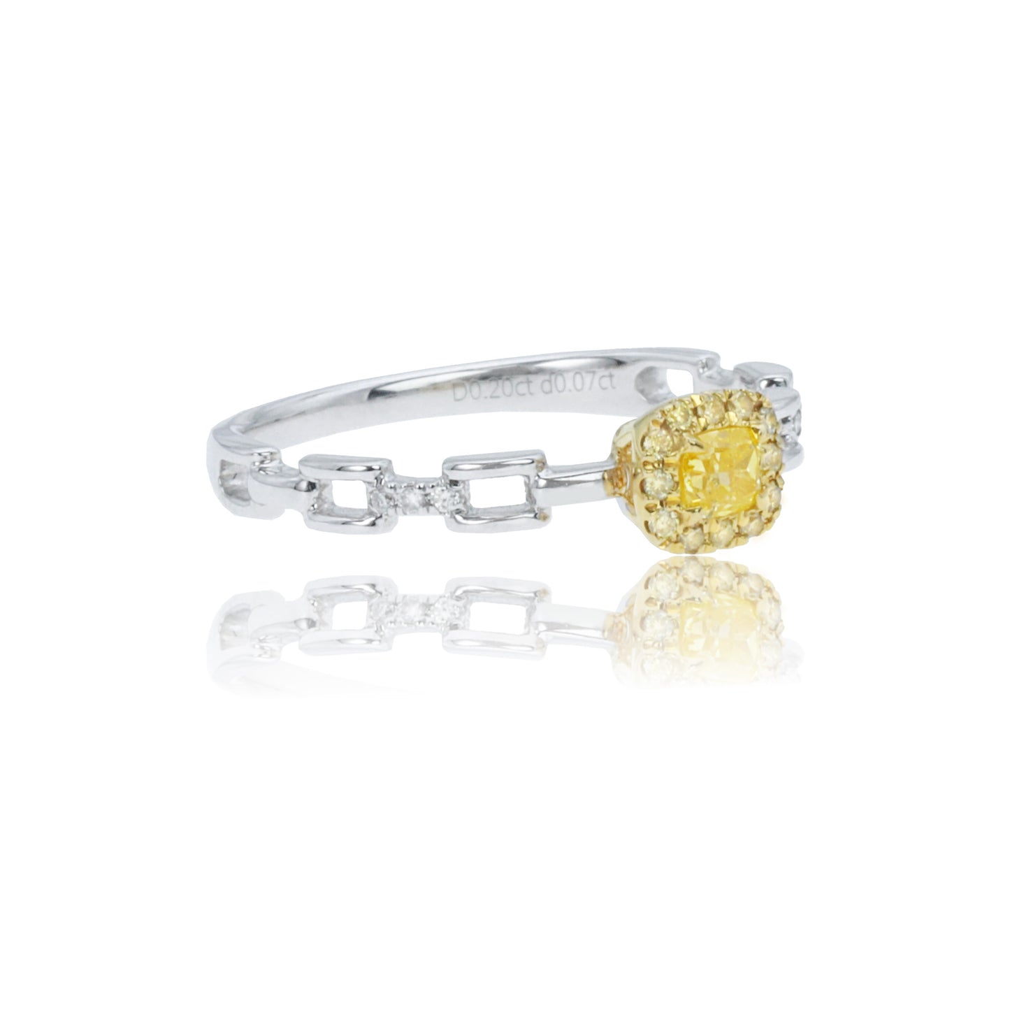 14k/18k white gold 0.66 ctw fancy yellow diamond & diamond ring