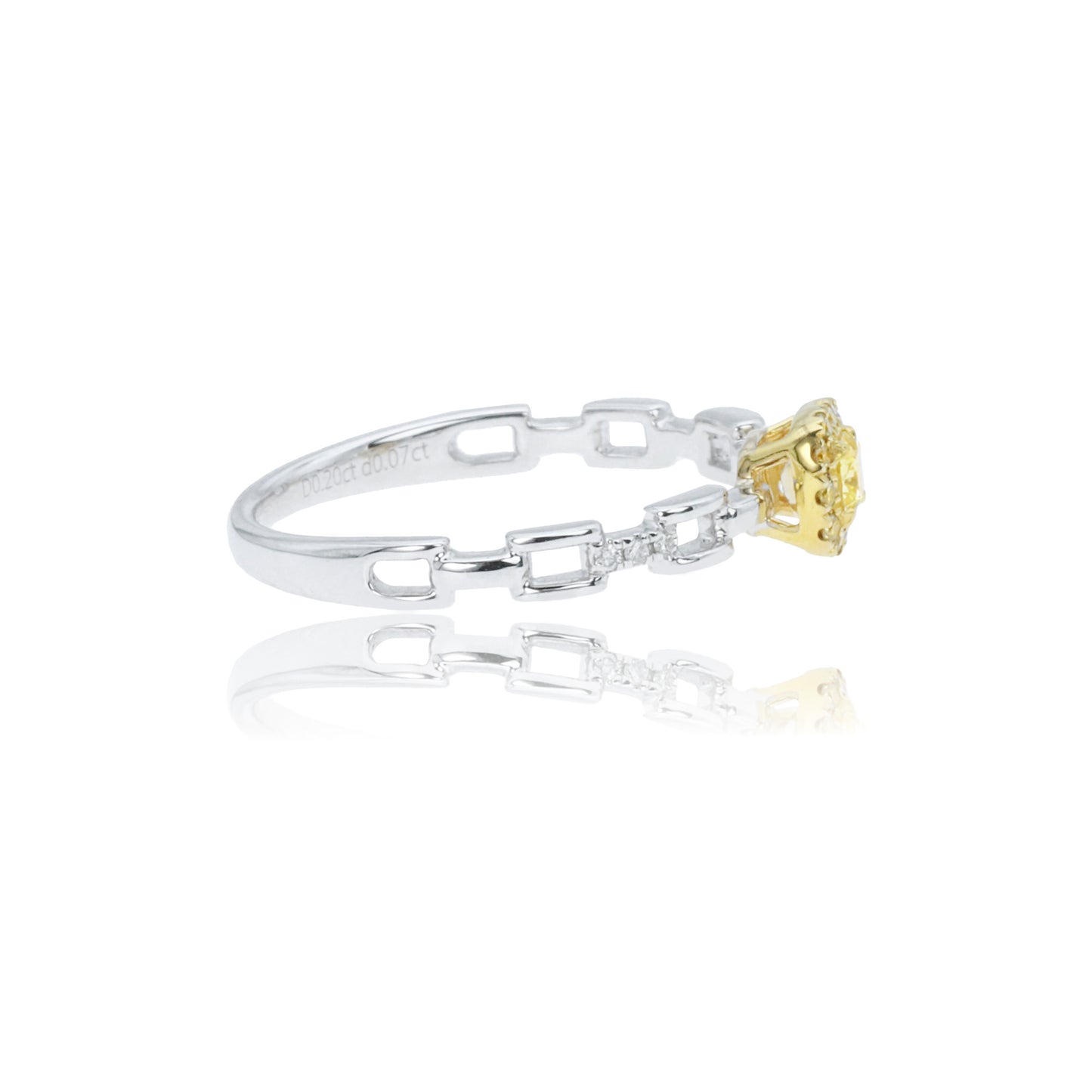 14k/18k white gold 0.66 ctw fancy yellow diamond & diamond ring