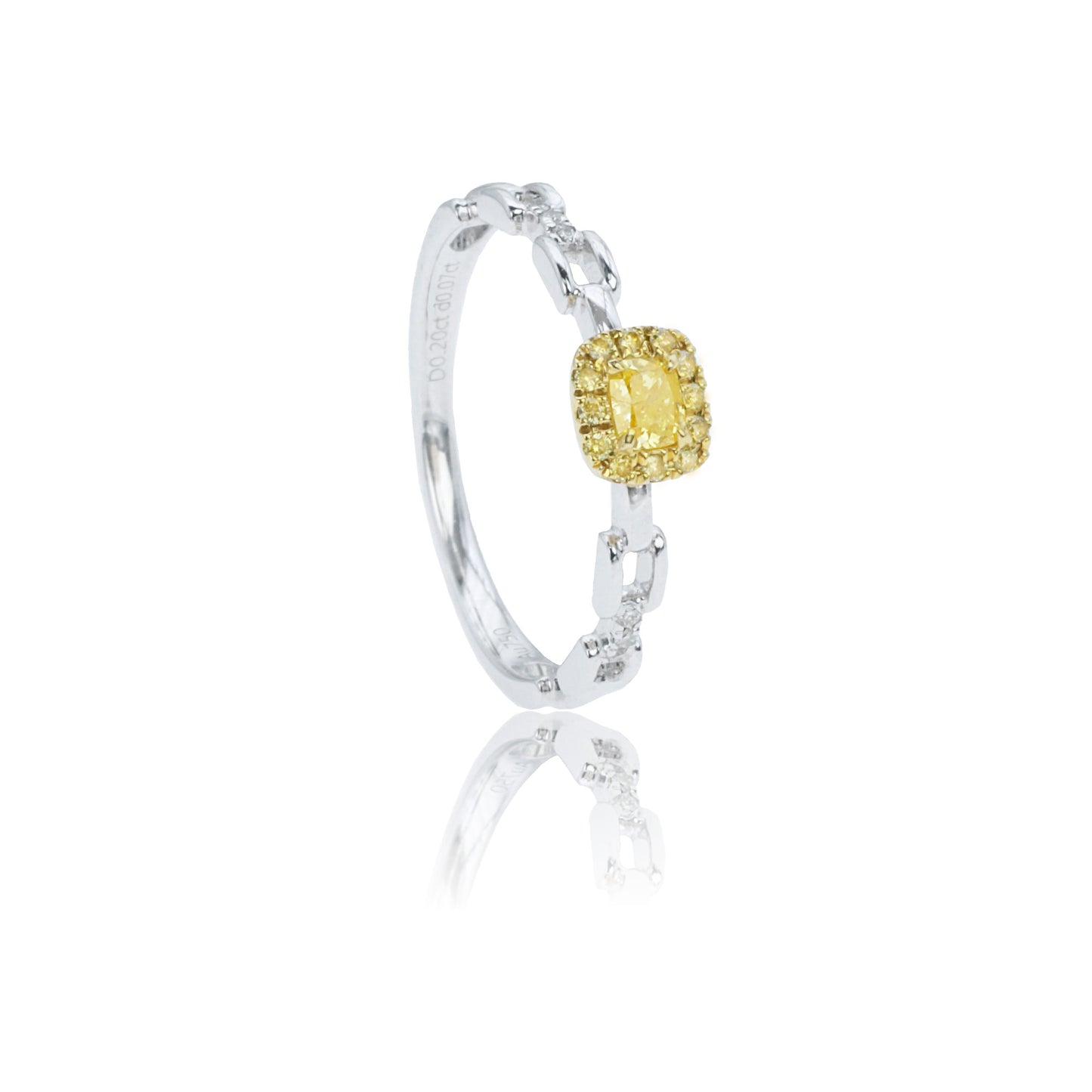 14k/18k white gold 0.66 ctw fancy yellow diamond & diamond ring