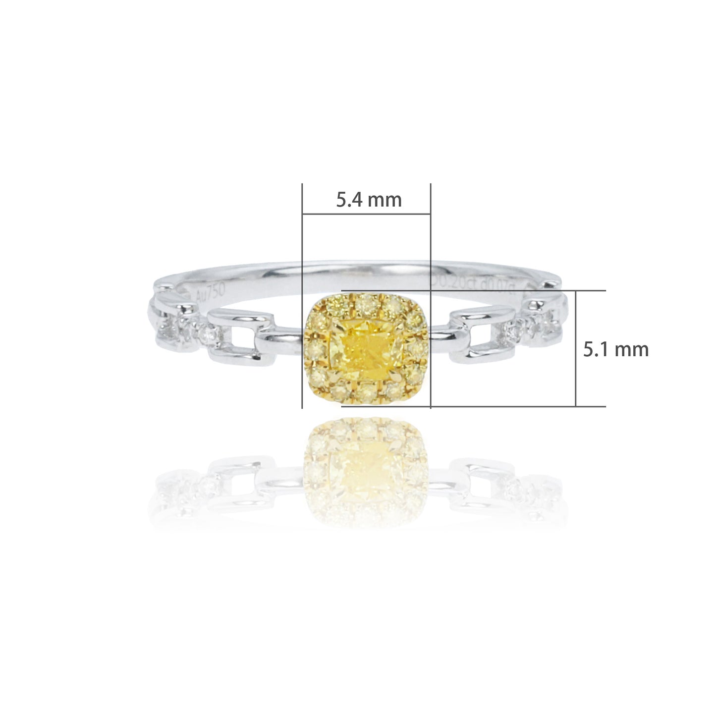 14k/18k white gold 0.66 ctw fancy yellow diamond & diamond ring