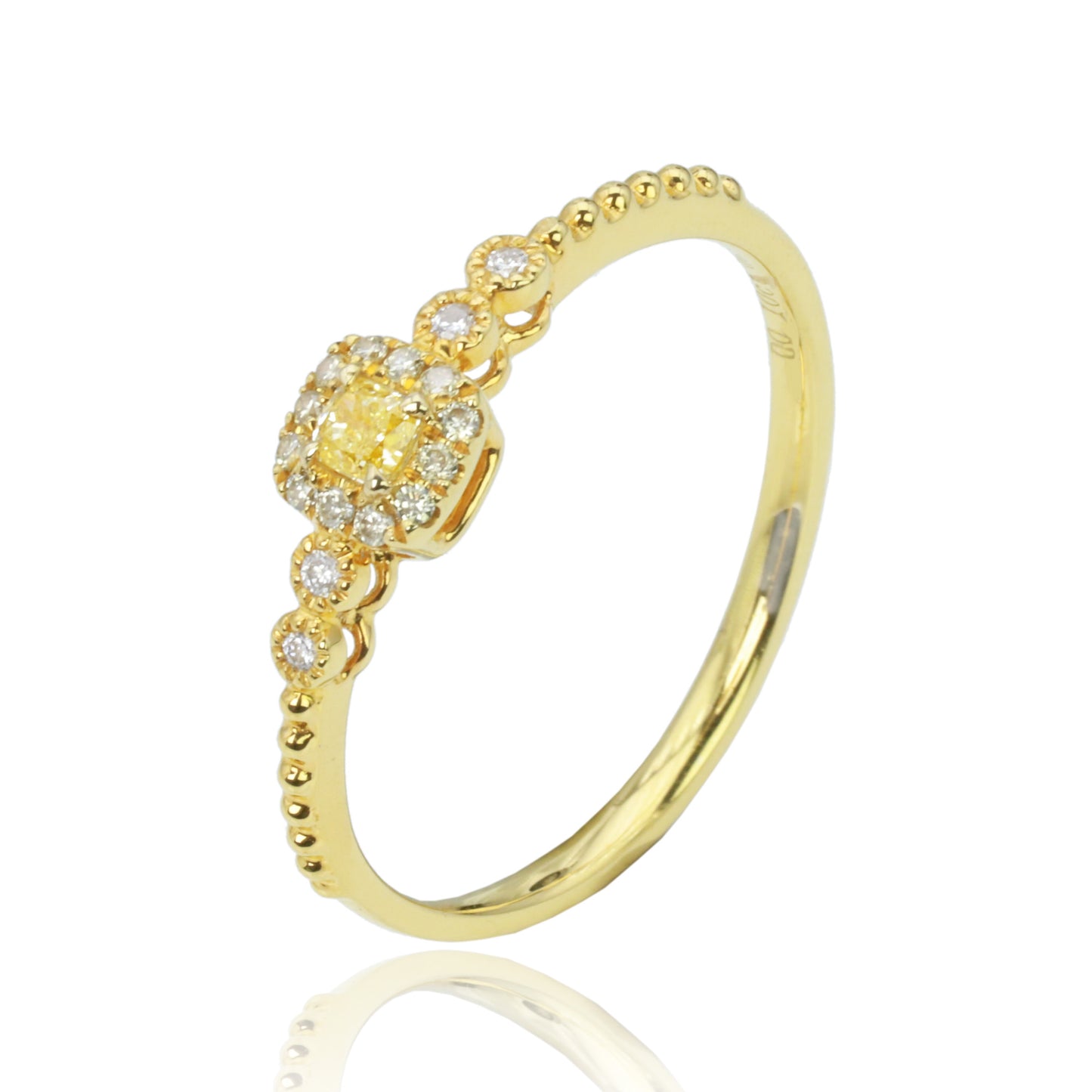 14k/18k gold 0.16 ctw yellow diamond & diamond ring