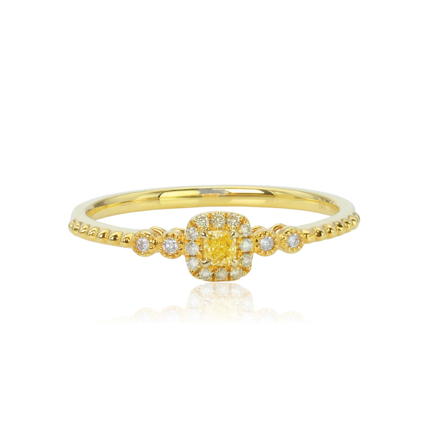 14k/18k gold 0.16 ctw yellow diamond & diamond ring