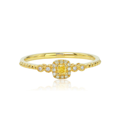 14K/18K GOLD 0.16 CTW YELLOW DIAMOND & DIAMOND RING