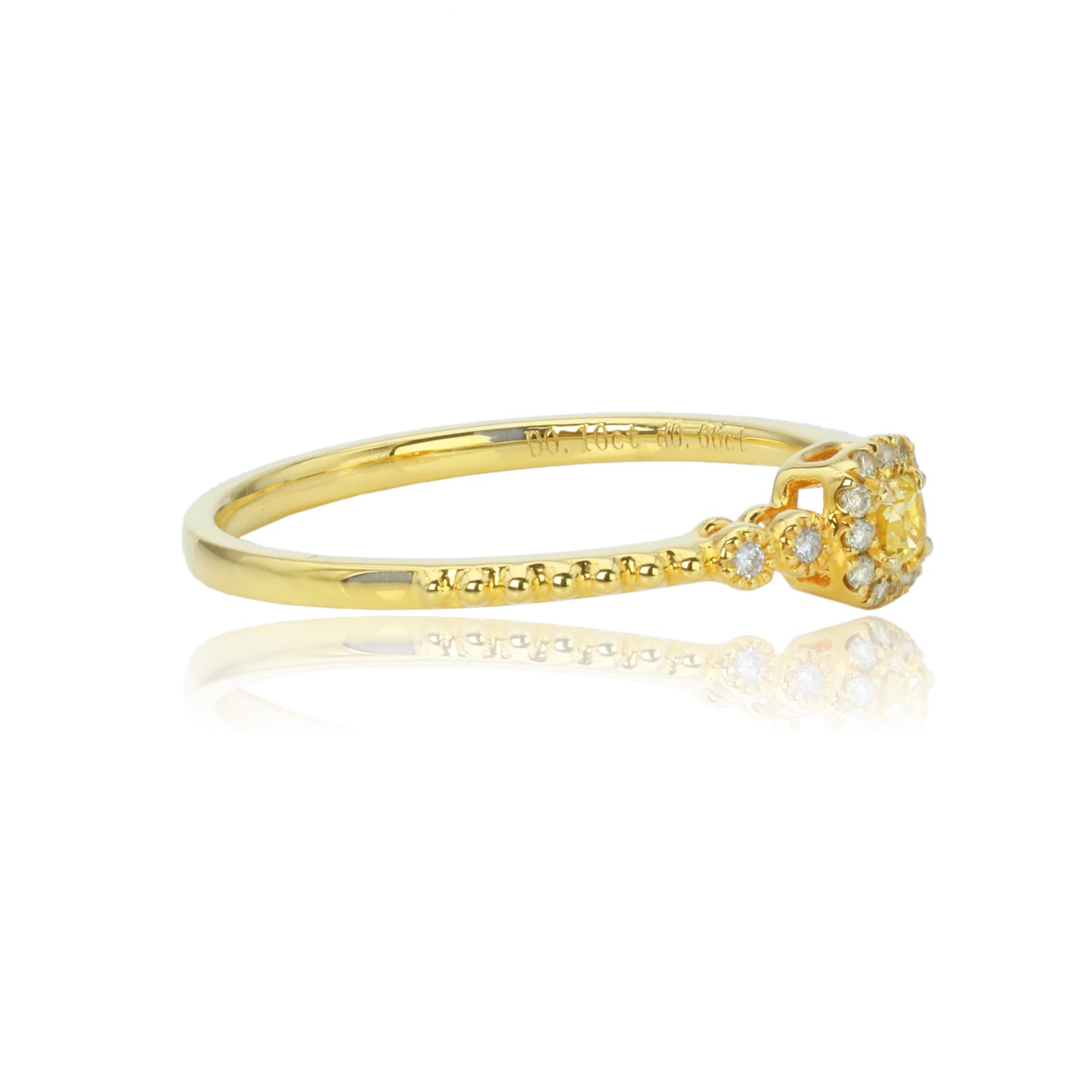 14k/18k gold 0.16 ctw yellow diamond & diamond ring