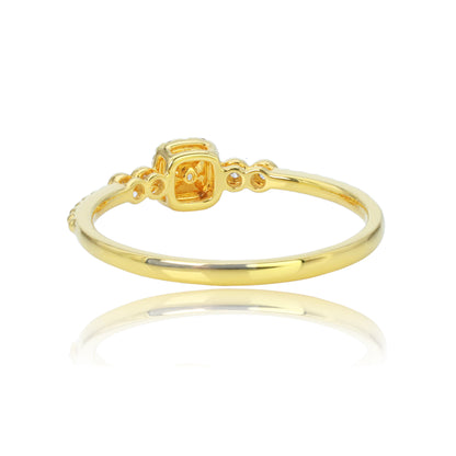 14K/18K GOLD 0.16 CTW YELLOW DIAMOND & DIAMOND RING