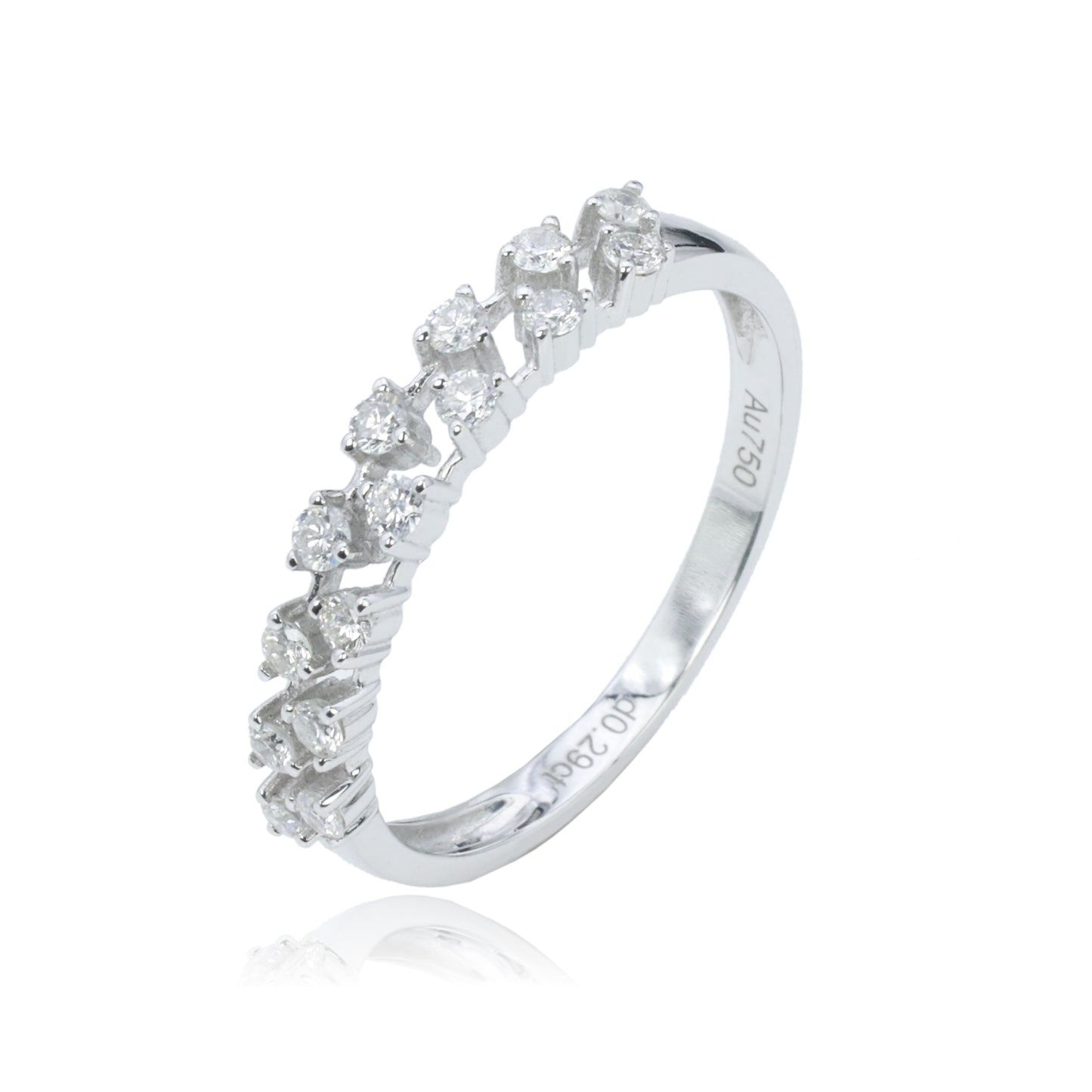 14k/18k white gold 0.30 ctw vs h  double row diamond ring