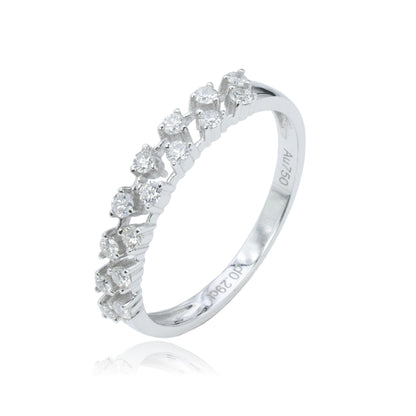 14K/18K WHITE GOLD 0.30 CTW VS H  DOUBLE ROW DIAMOND RING