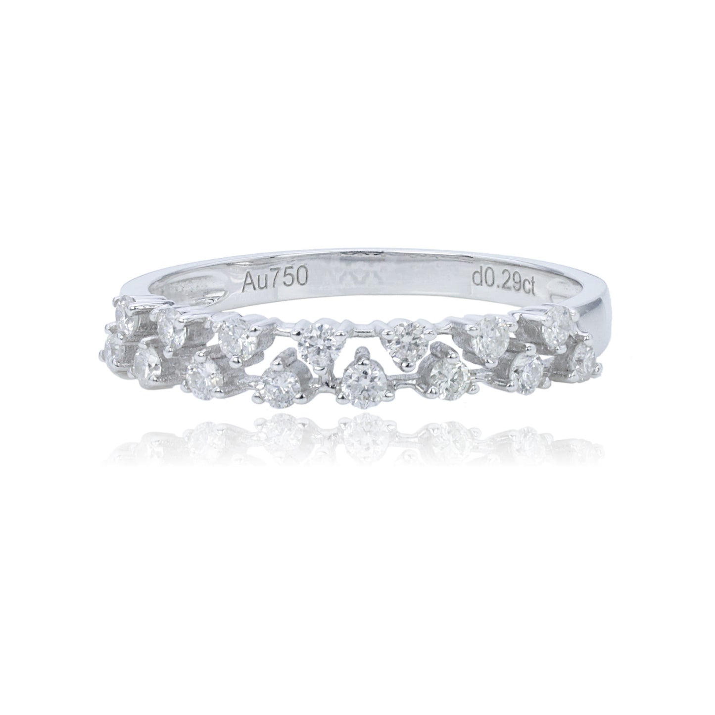 14k/18k white gold 0.30 ctw vs h  double row diamond ring