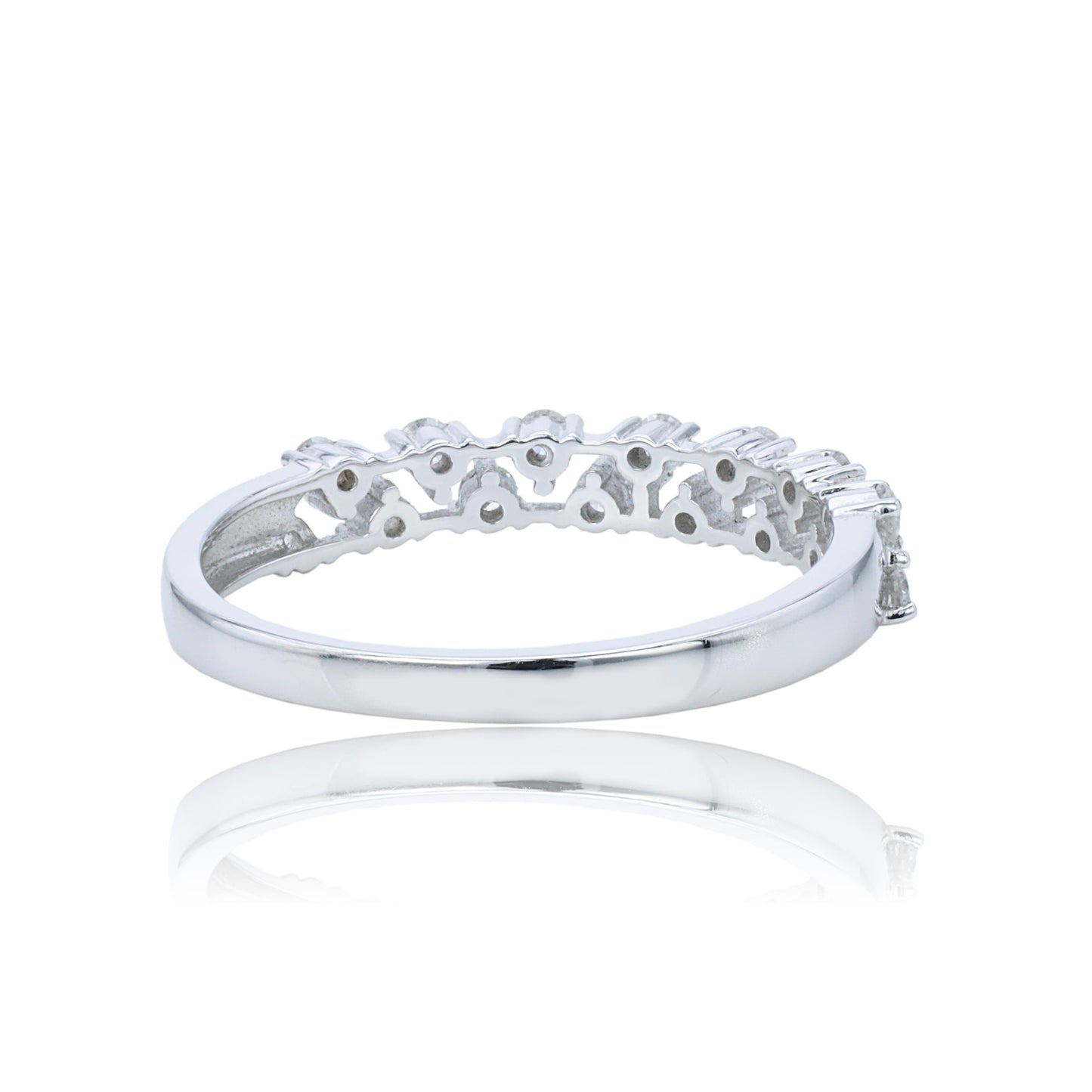 14k/18k white gold 0.30 ctw vs h  double row diamond ring